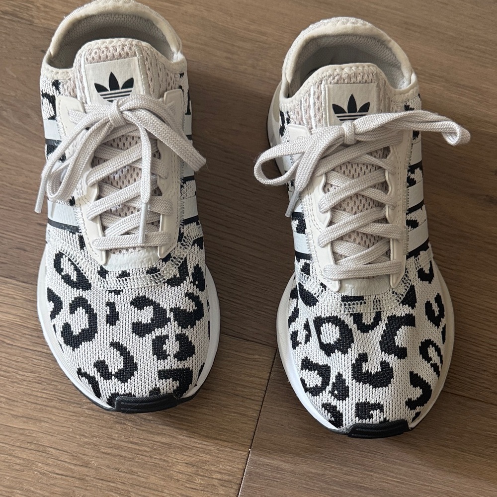 adidas Cream & Black Leopard Knit Runners